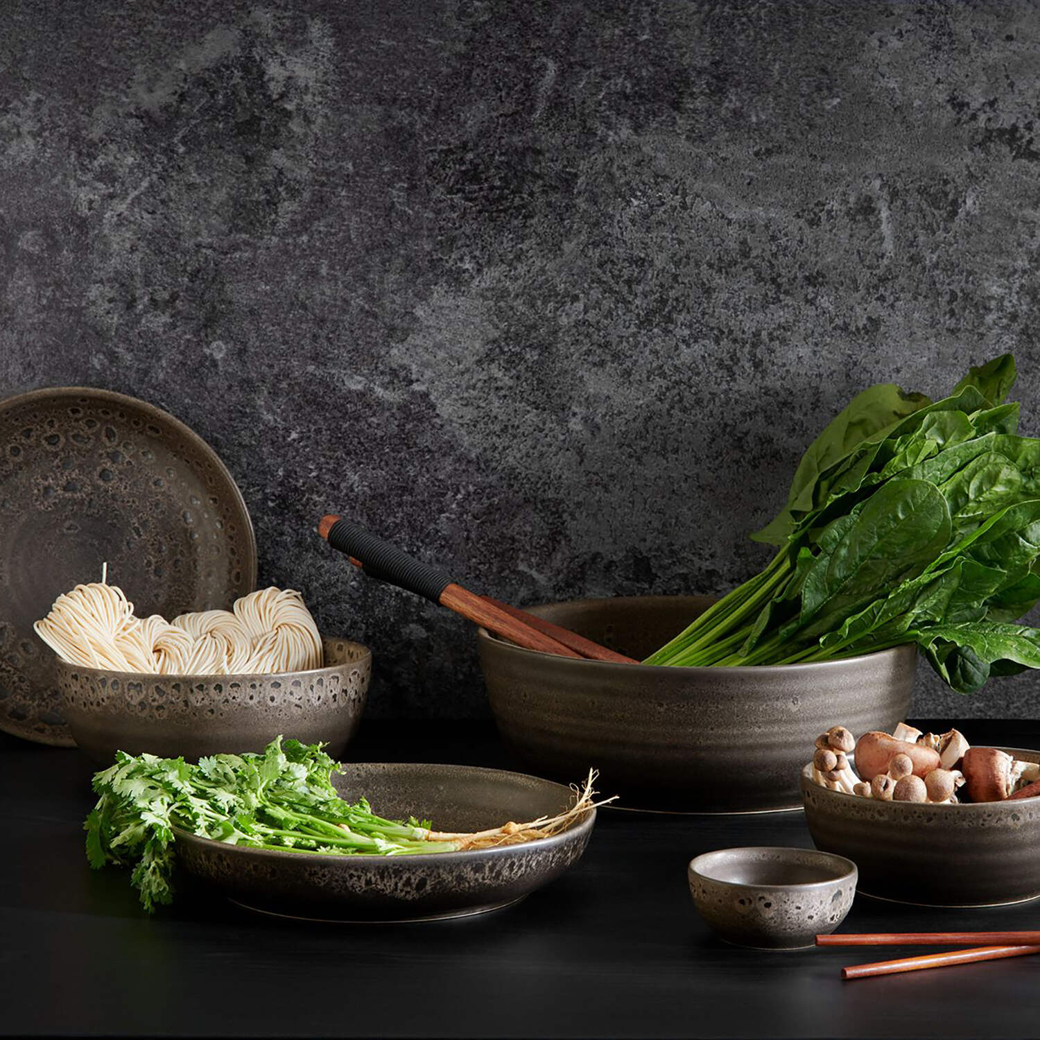 Poke Bowl Schüssel "Mangosteen" -  25 cm (Braun)