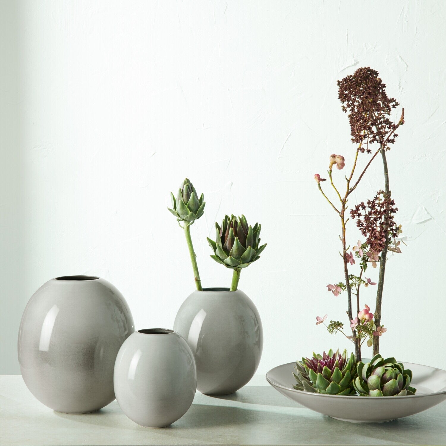 Dekoschale "eggshell" - 36 cm (Grau)