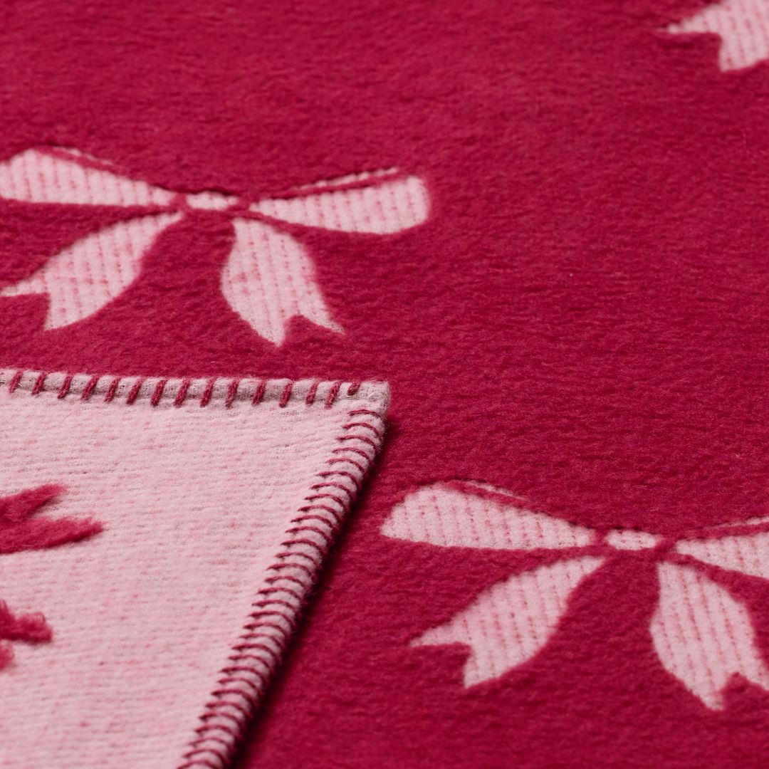 Plaid "CARLA - Schleifen" - 135x200 cm (Rot)