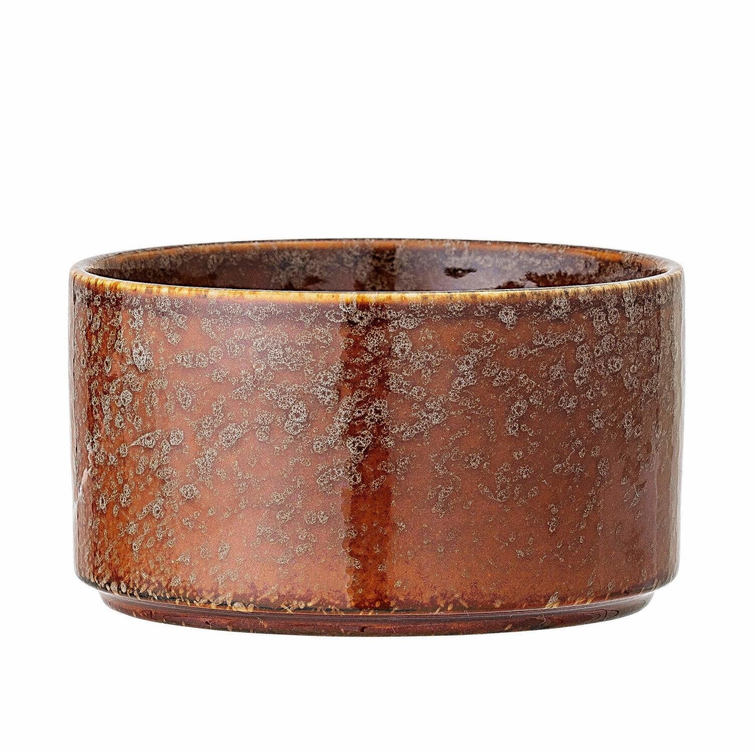Braune Keramikschale „Thea“ (11×6,5 cm) mit strukturierter, glasierter Oberfläche