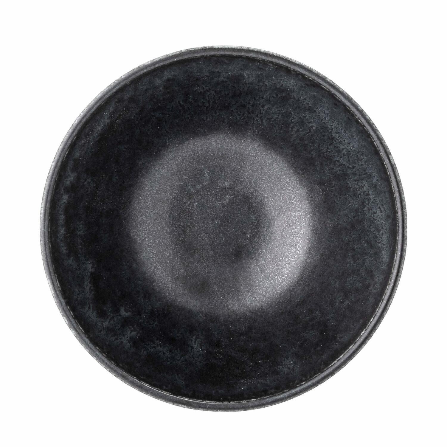 Schwarze Schale, runde Innenfläche mit matter, leicht glänzender Struktur