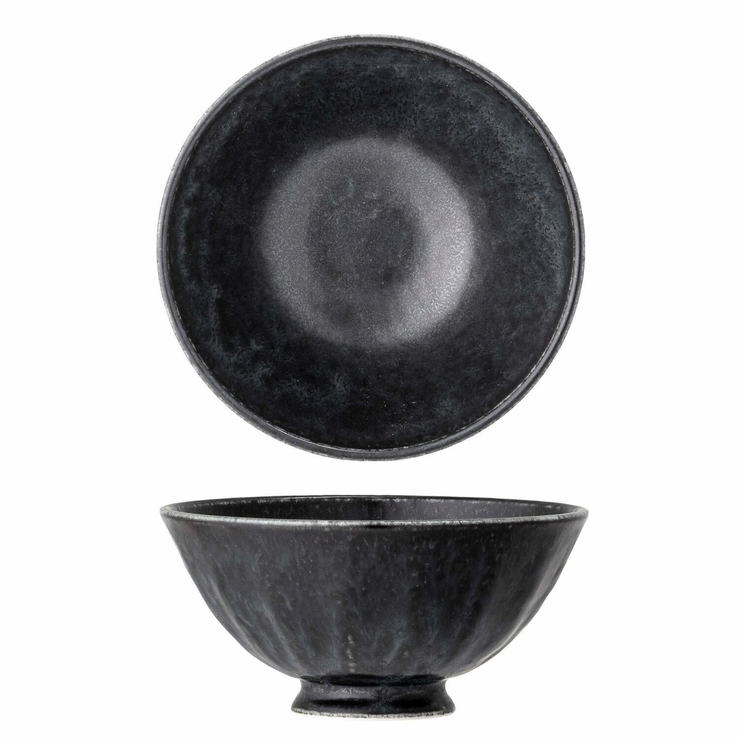Schwarze Schale mit Innenfläche und konischer Außenform, inklusive Standfuß