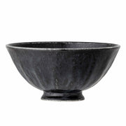 Schale Yoko im 4er-Set: schwarze, konische Keramikschale mit Standfuß