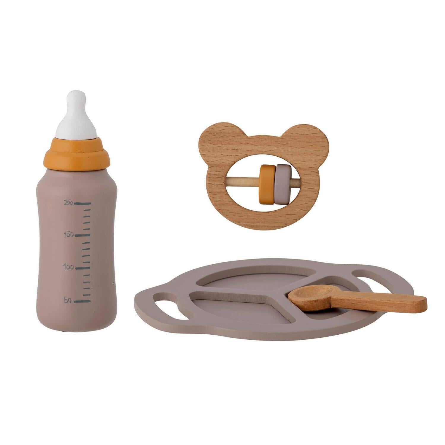 Spiel-Set "Riina" - 4 tlg. - 19x14x10,5 cm (Grau/Natur)