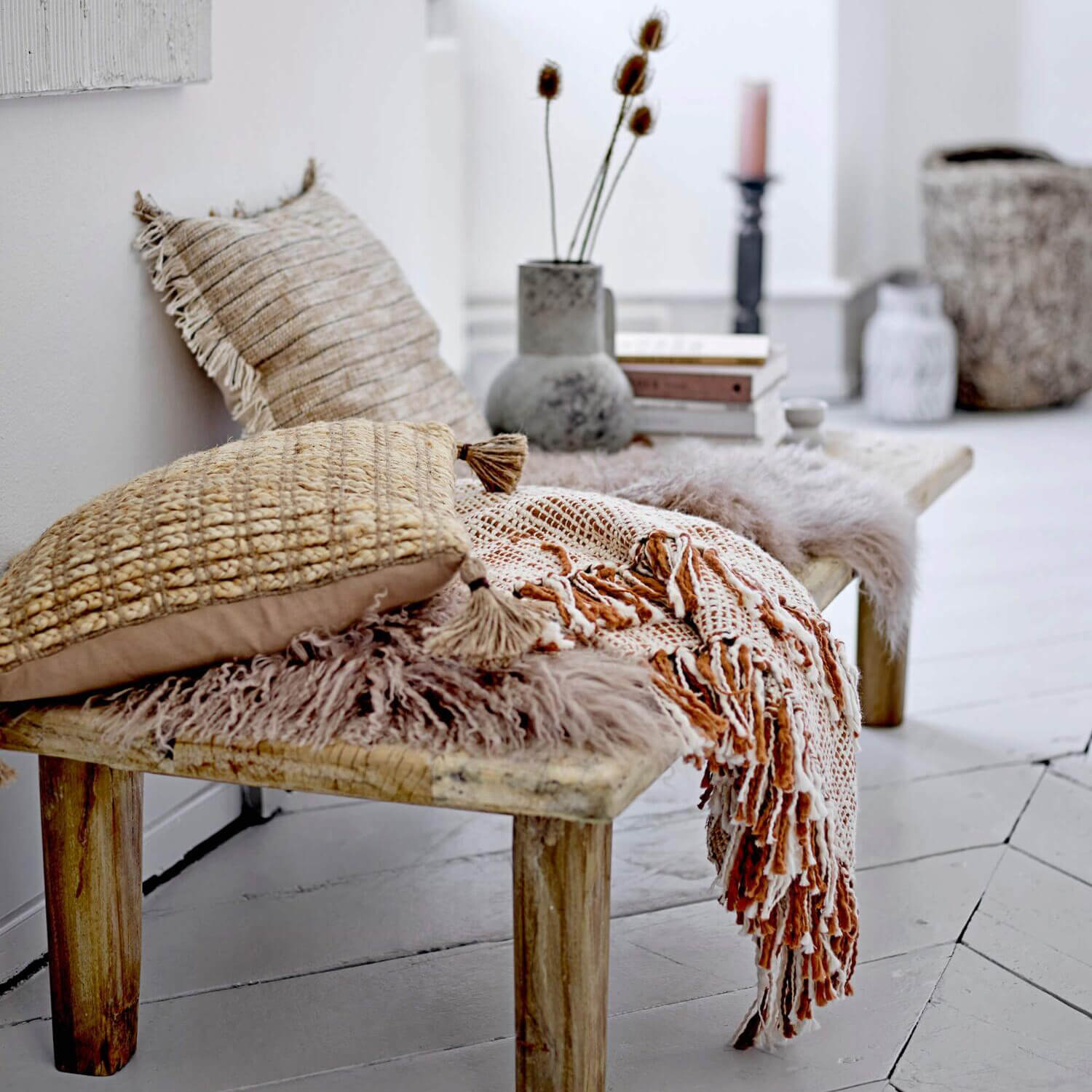 Überwurf "Giulia" - 150x125 cm (Natur)