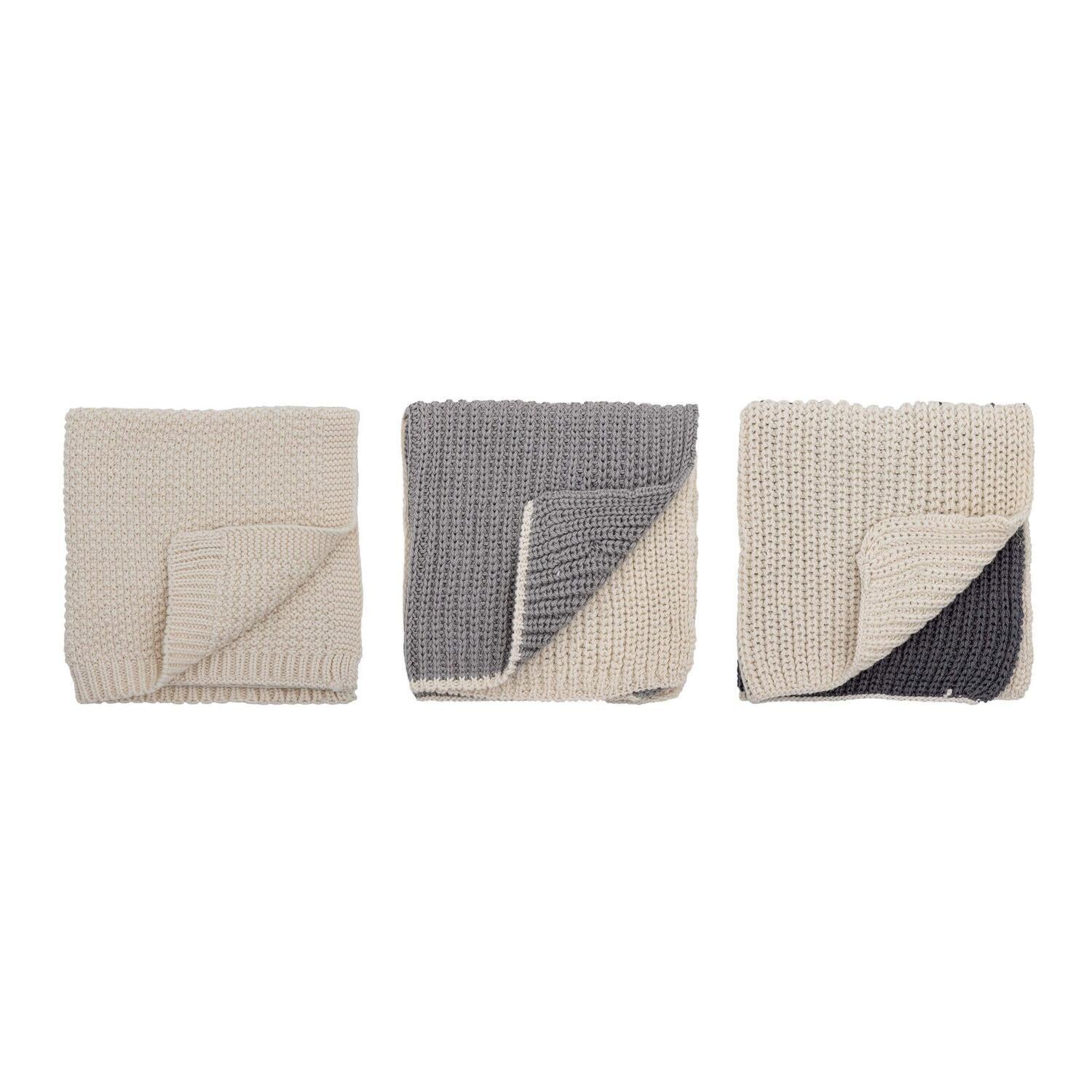 Spüllappen "Odette" im 3er Set - 27x27 cm (Grau)