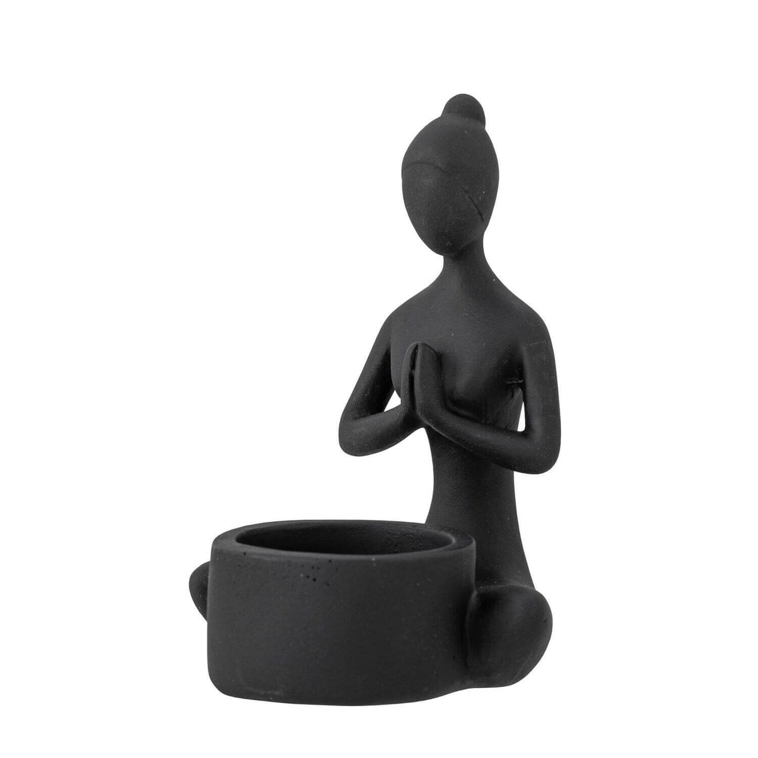 Teelichthalter "Benna" - 8x9x12 cm (Schwarz)