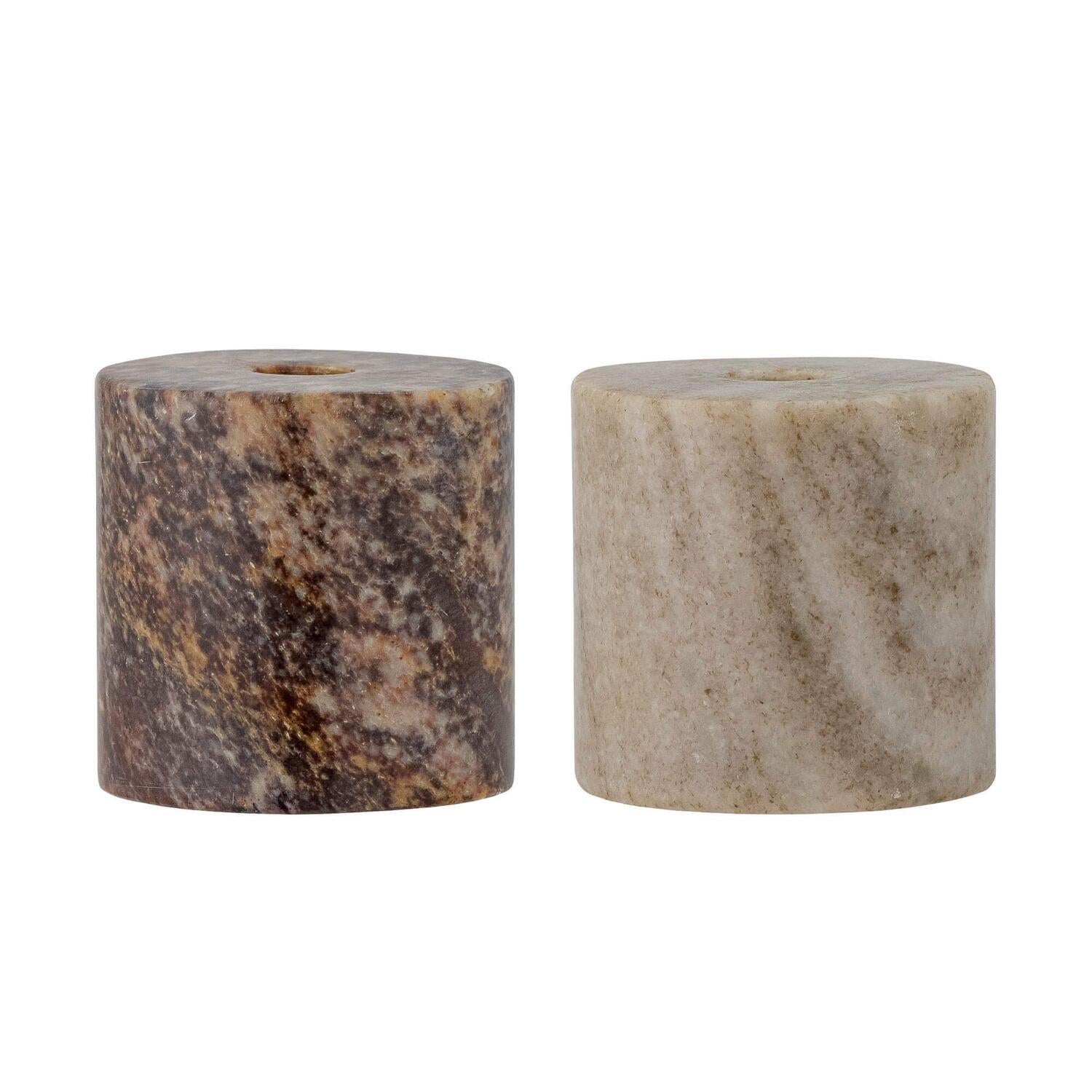 Kerzenständer "Lava" im 2er-Set - 5x6,5 cm (Natur)