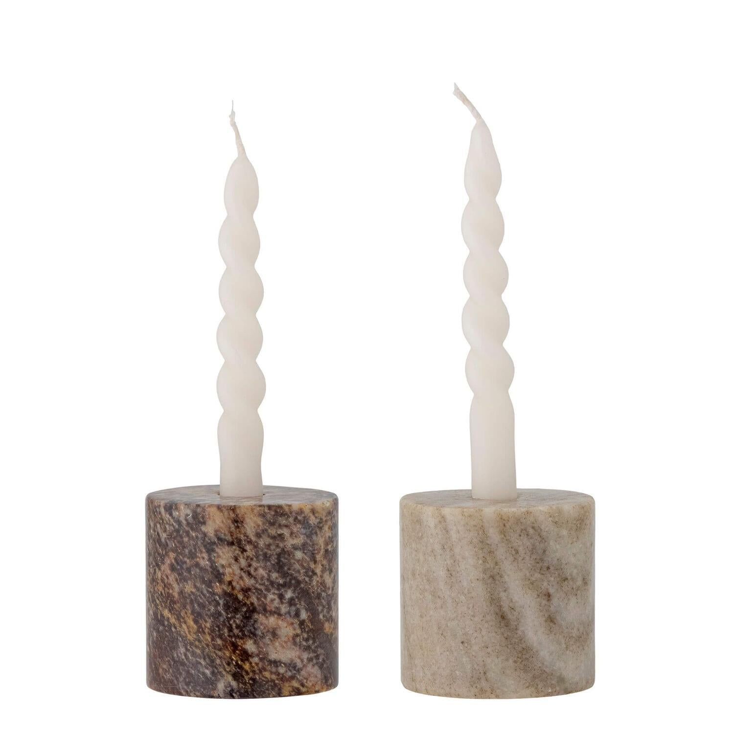 Kerzenständer "Lava" im 2er-Set - 5x6,5 cm (Natur)
