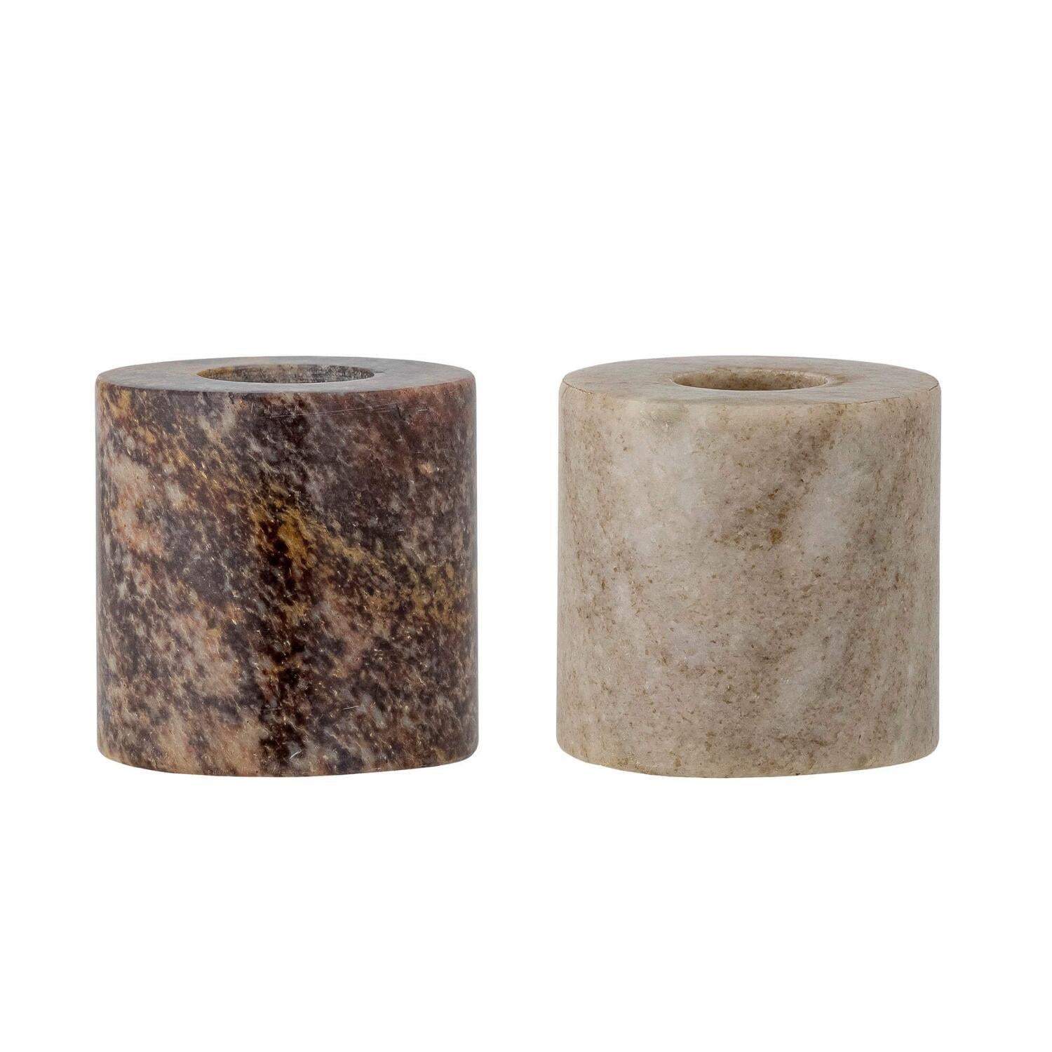 Kerzenständer "Lava" im 2er-Set - 5x6,5 cm (Natur)