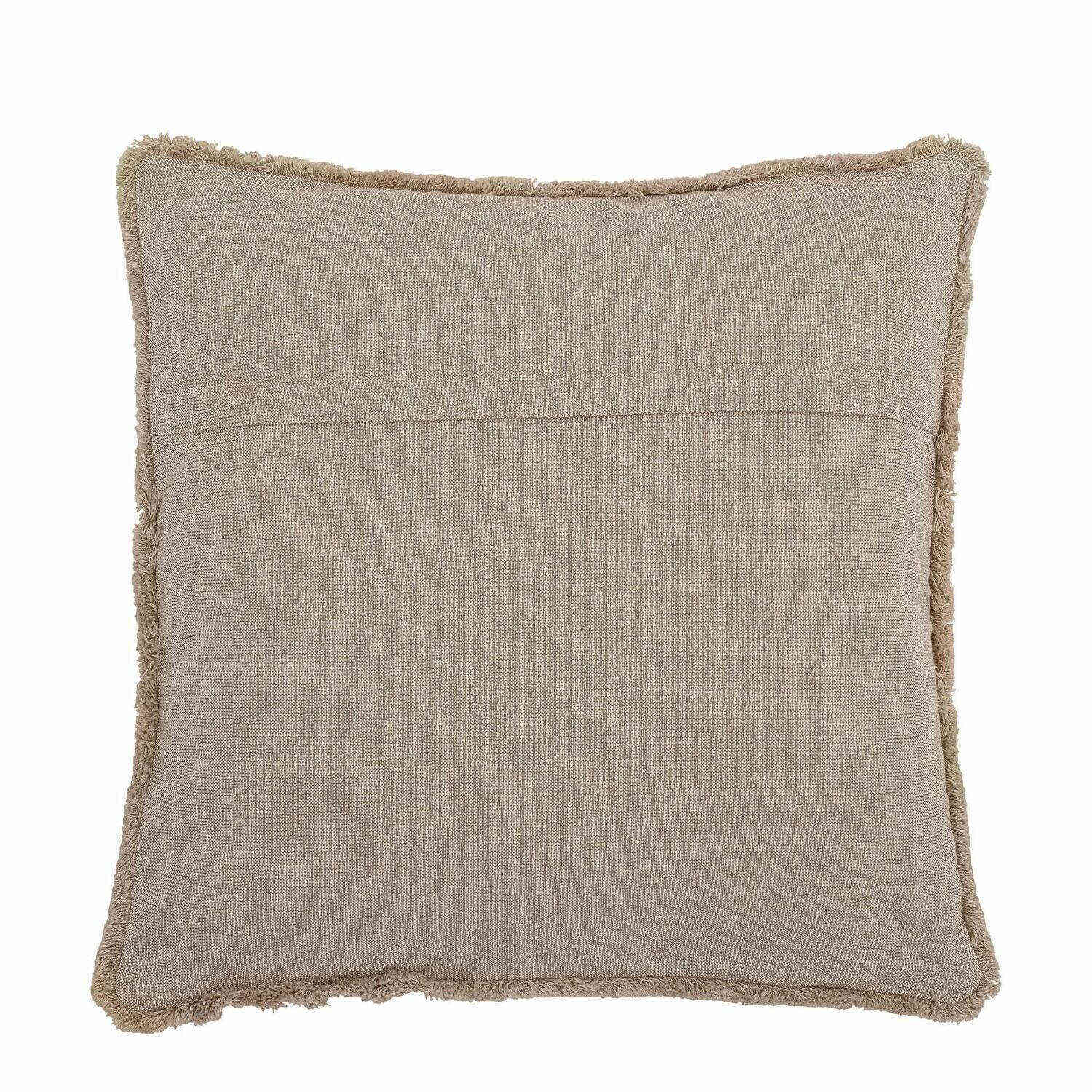 Naturfarbenes Rückseitenkissen 45x45 cm mit schlichter Fläche und ausgefranster Kante