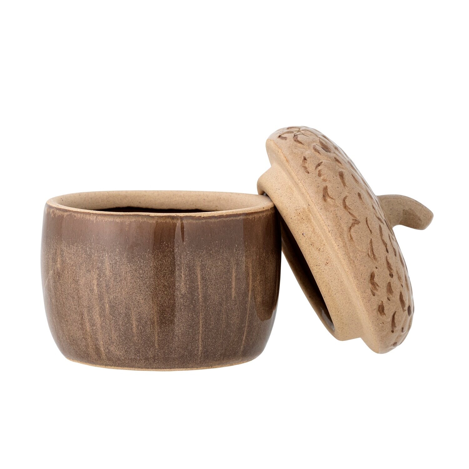 Gefäß mit Deckel "Acorn" - 10x11 cm (Braun)