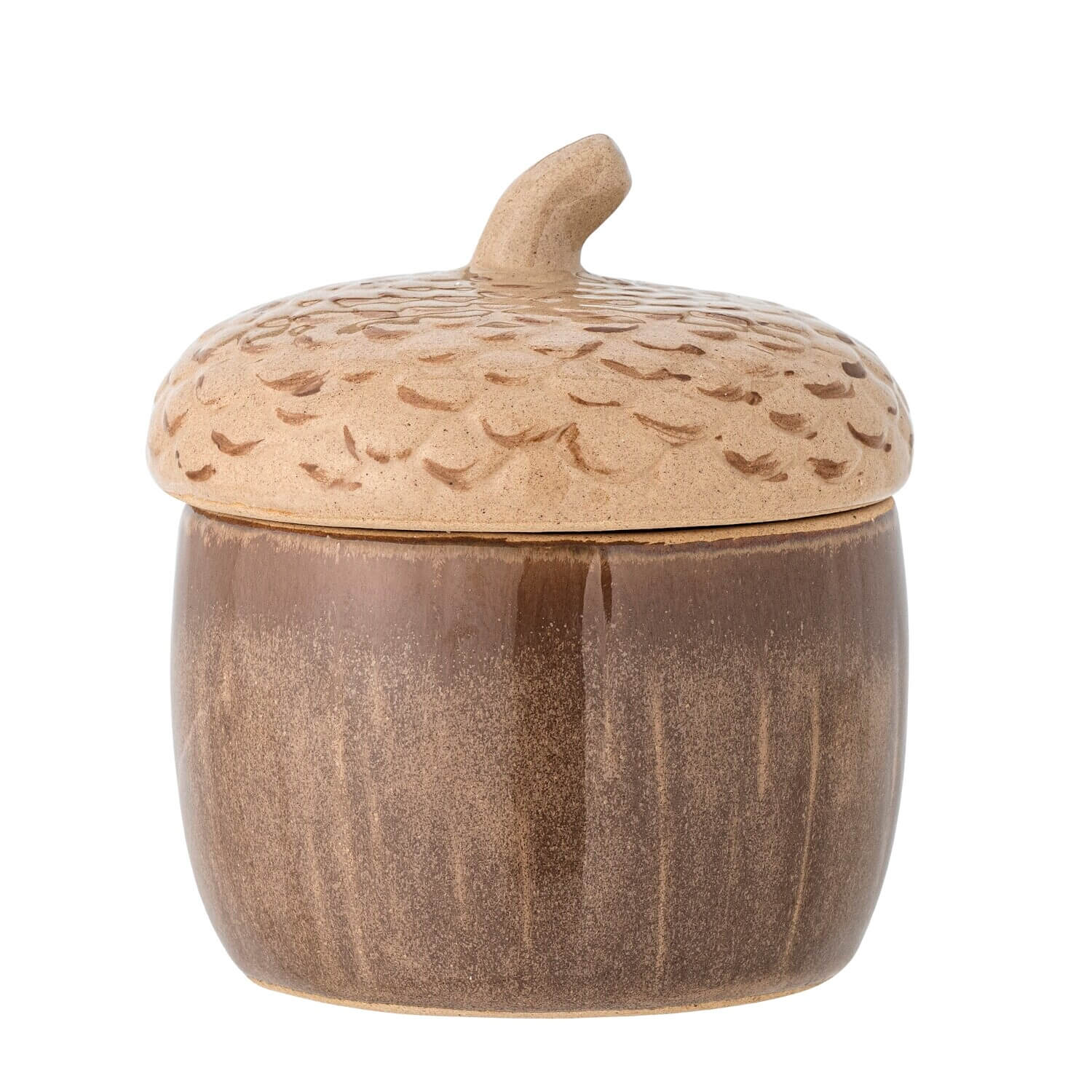 Gefäß mit Deckel "Acorn" - 10x11 cm (Braun)