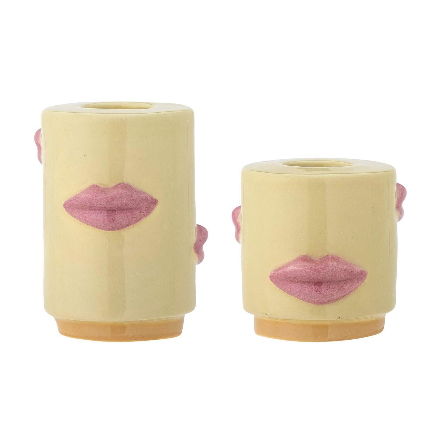 Kerzenhalter "Sassy" im 2er Set (Gelb)