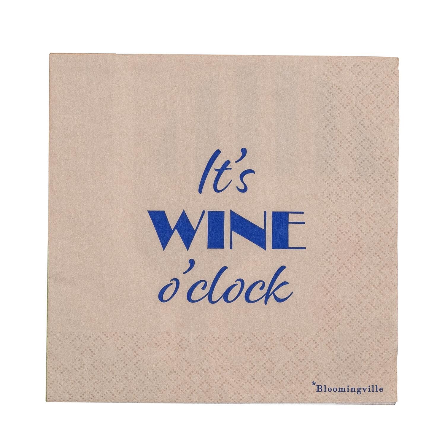 Papierservietten "Wine" - 33x33 cm (Blau)