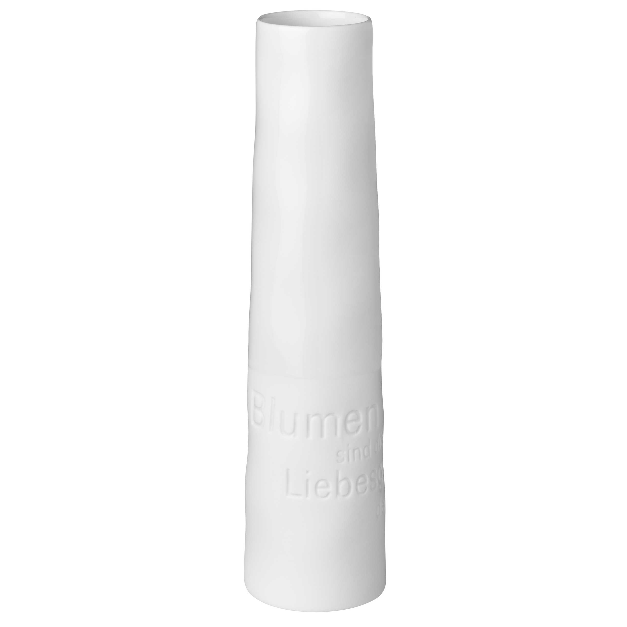 Vase mit Text "LIVING - Raumpoesie" - 20cm (Weiß) räder Design