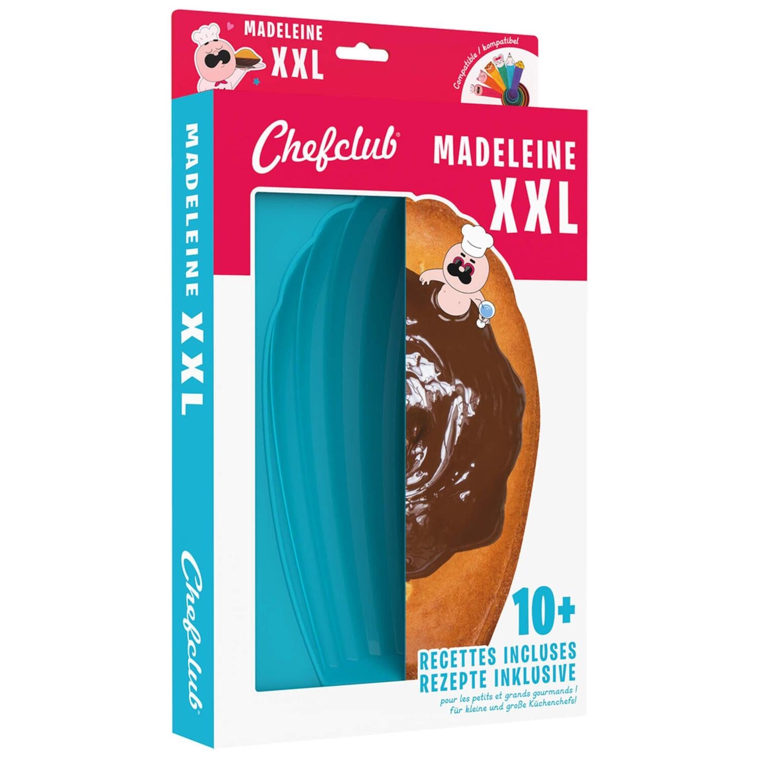 Madeleines-Backform aus Silikon - XXL (Blau)