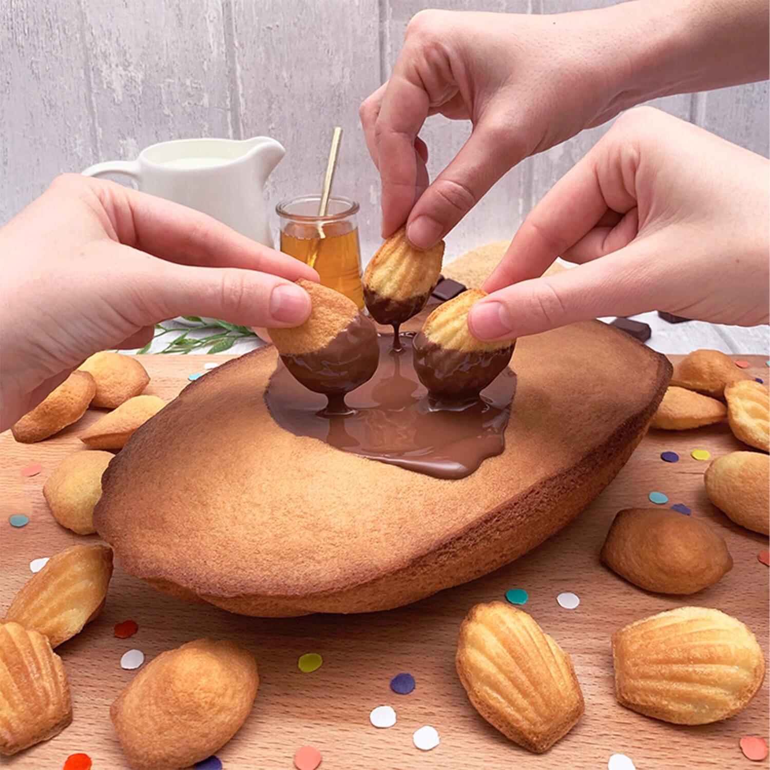 Madeleines-Backform aus Silikon - XXL (Blau)