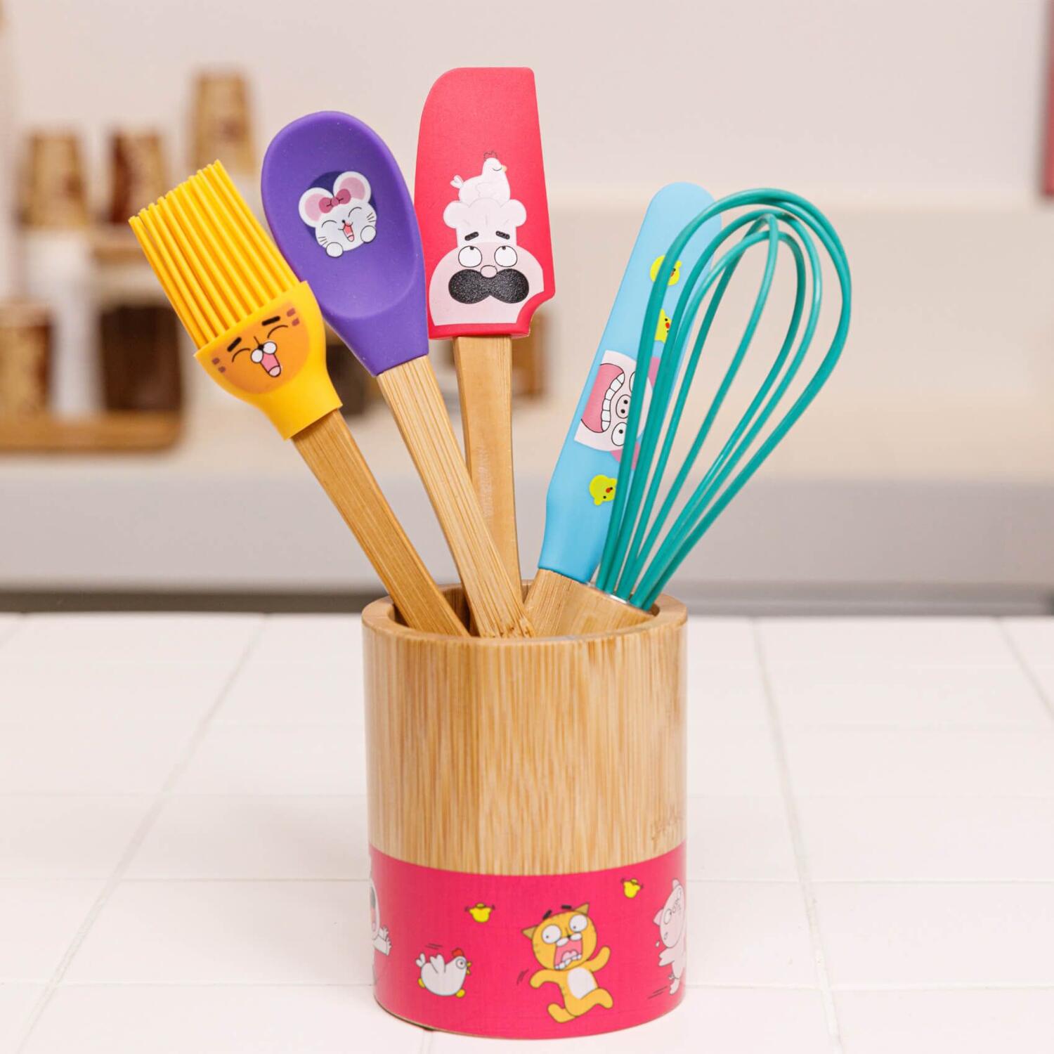 Mini-Küchenutensilien für Kinder - 5-tlg. (Bunt)