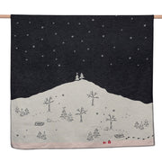 Baumwolldecke "SYLT - Bäume im Schnee" (Anthrazit)