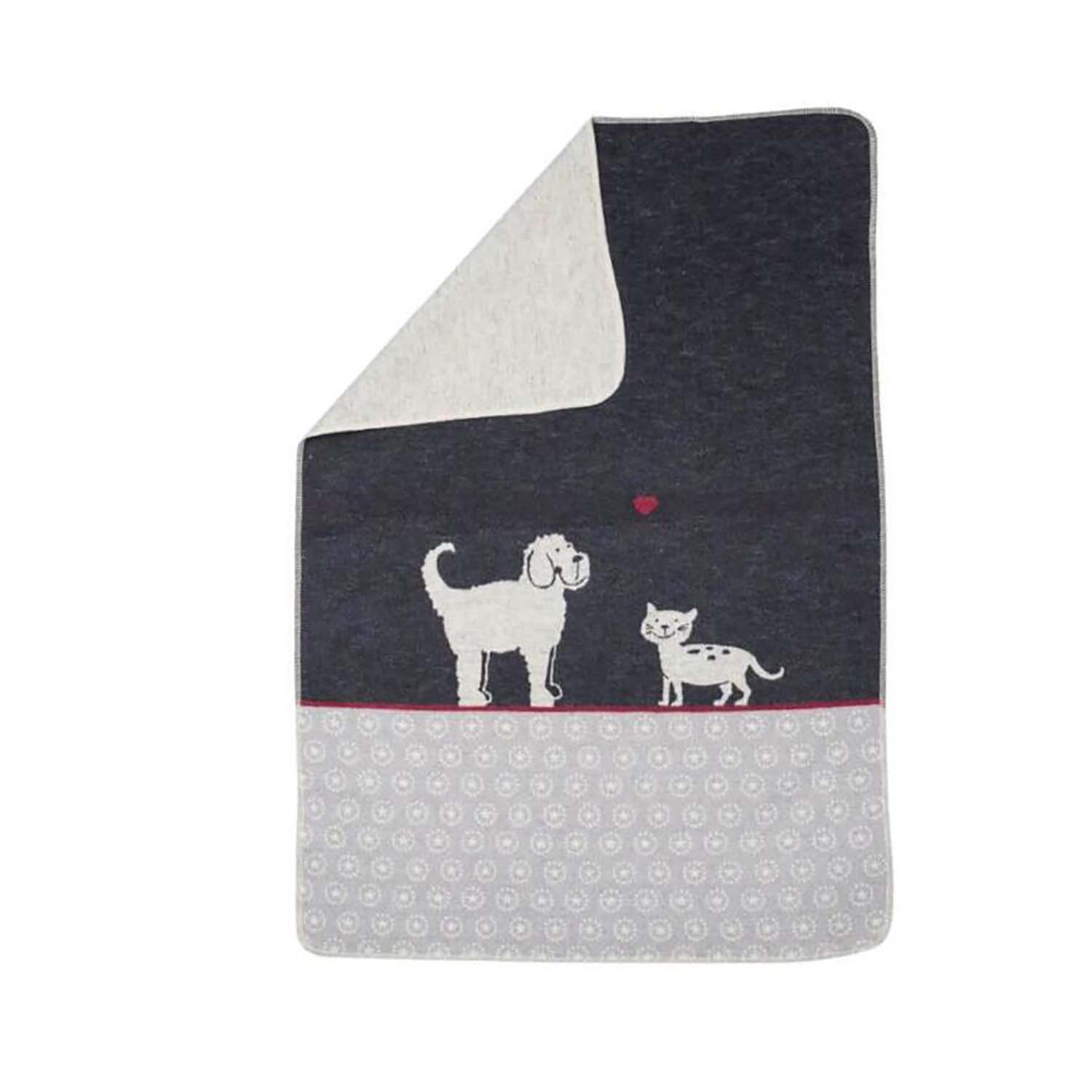 Haustierdecke "Hund & Katz" - 90x70 cm (Anthrazit)