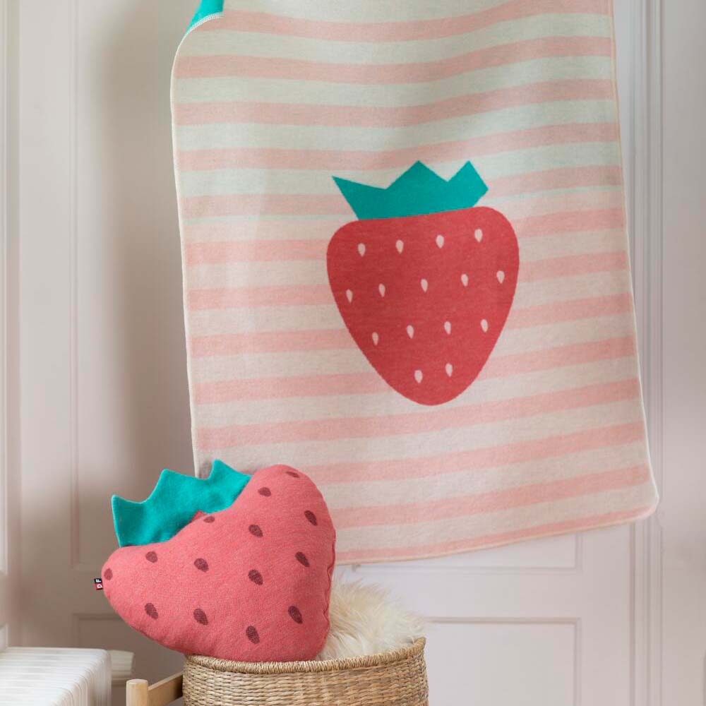 Babydecke "JUWEL - Erdbeere" - 90x70 cm (Altrosa)