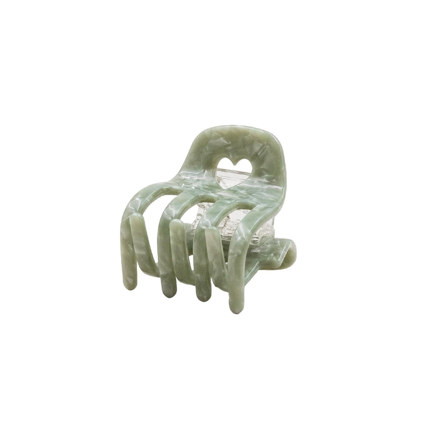 Haarspange "Herz" - klein (Jade)