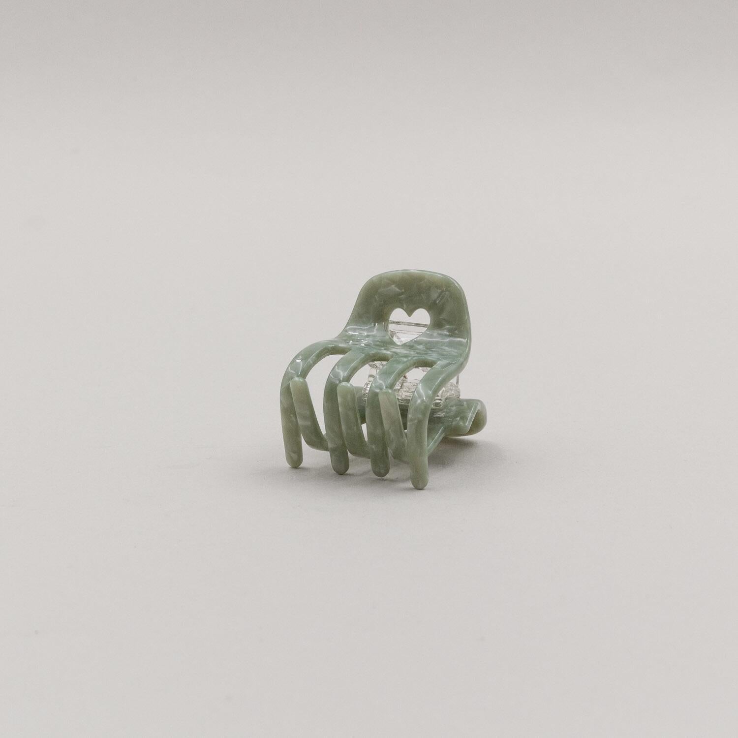 Haarspange "Herz" - klein (Jade)