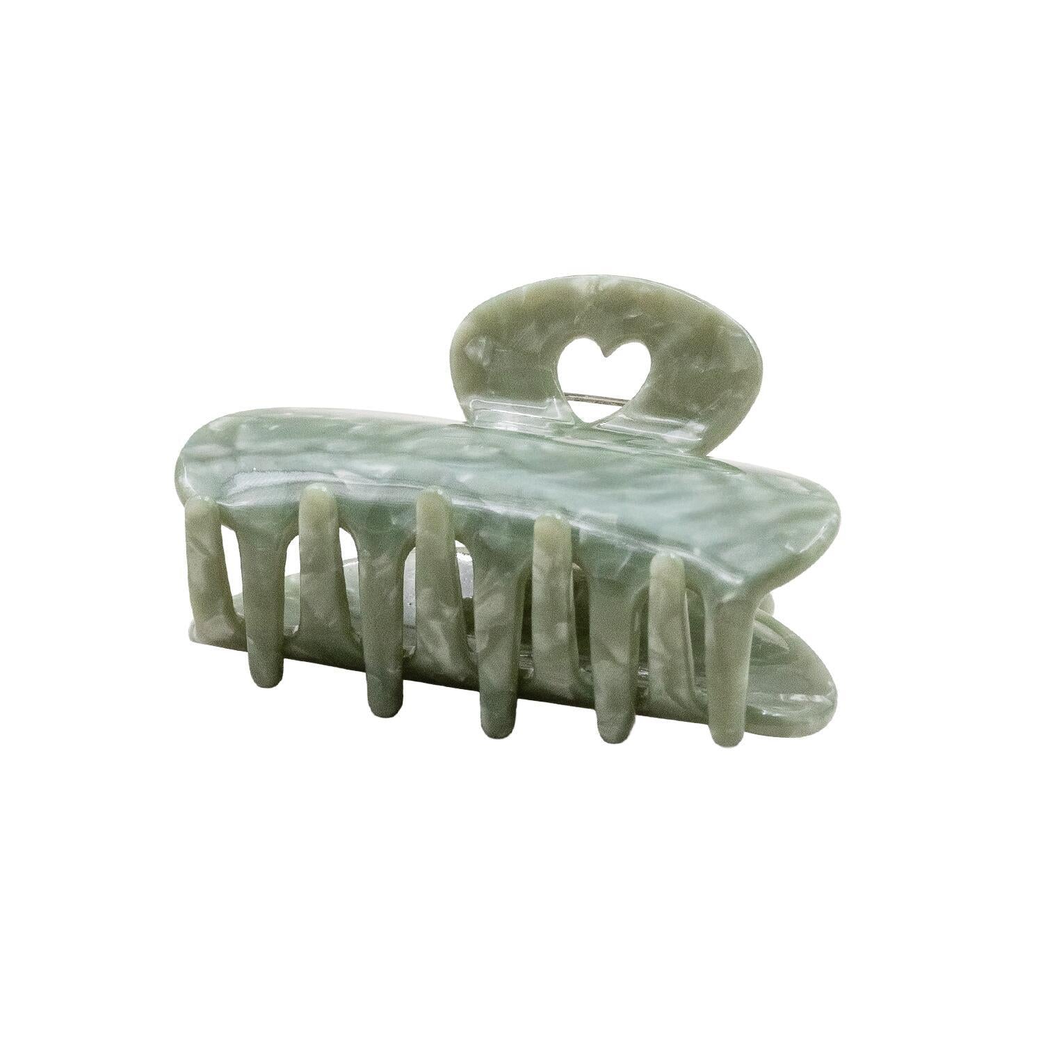 Haarspange "Herz" - groß (Jade)