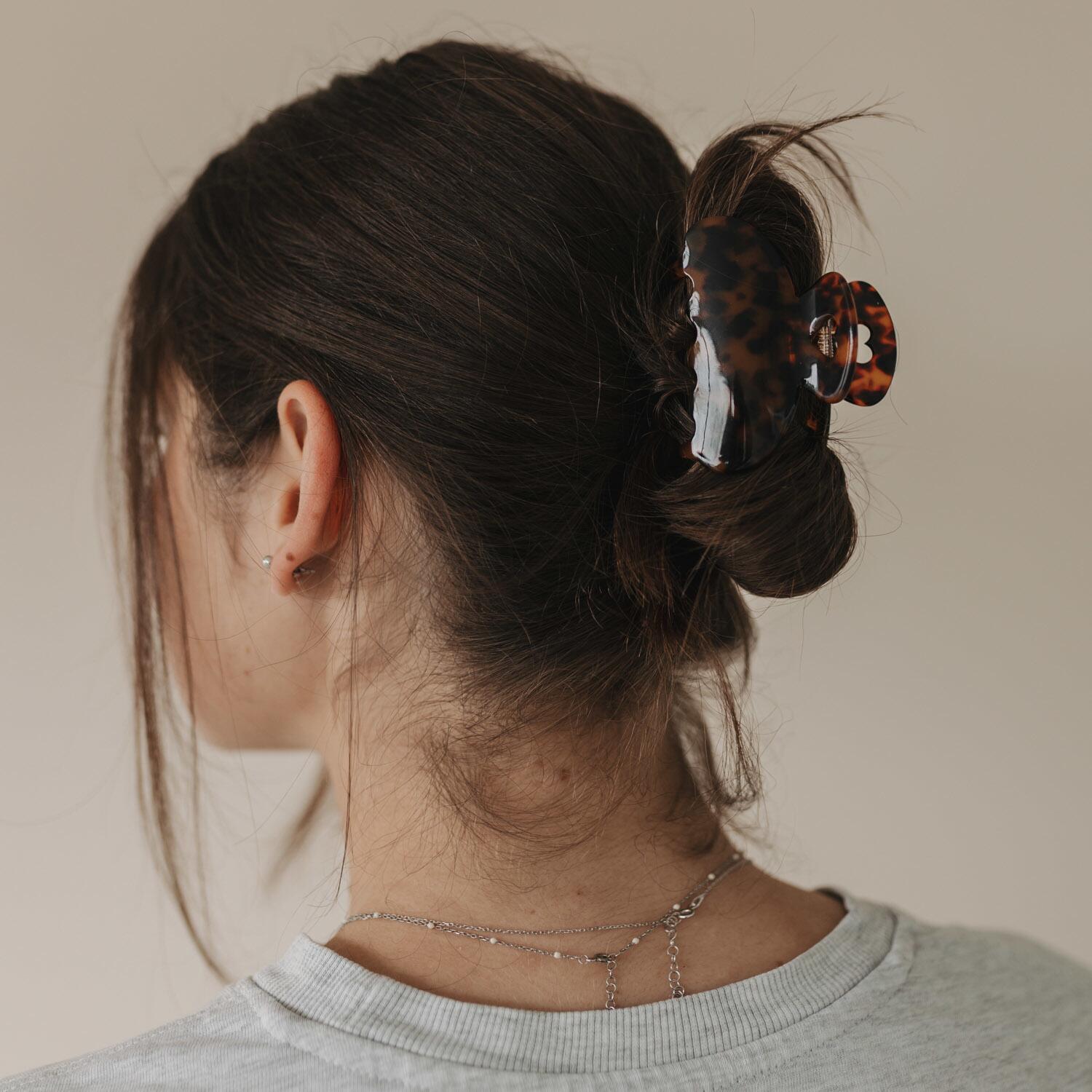 Haarspange "Herz" - groß (Amber)