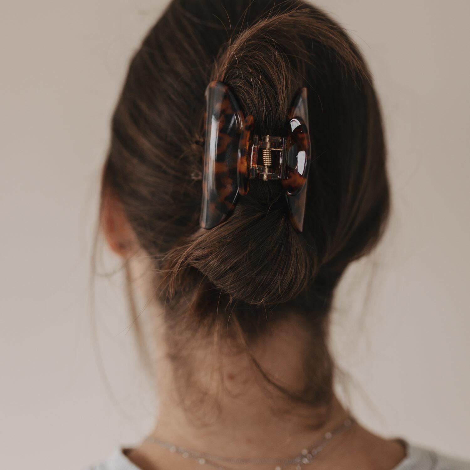 Haarspange "Herz" - groß (Amber)