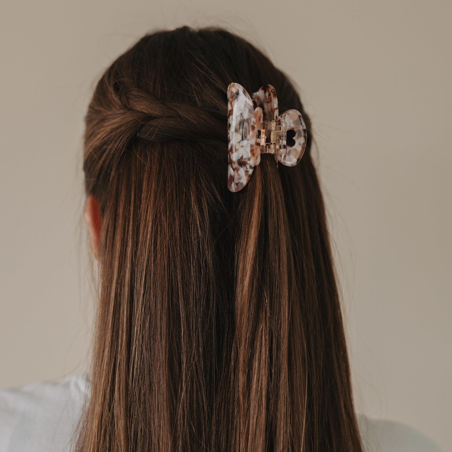 Haarspange "Herz" - groß (Almond)