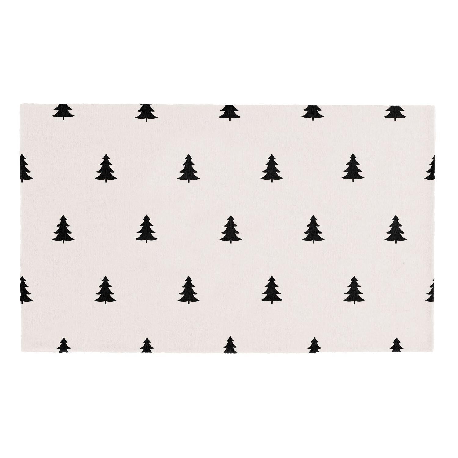 Waschbare Fußmatte "Tannen" - 75x45 cm (Weiß)