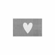 Waschbare Fußmatte "Weißes Herz" - 75x45 cm (Grau/Weiß)
