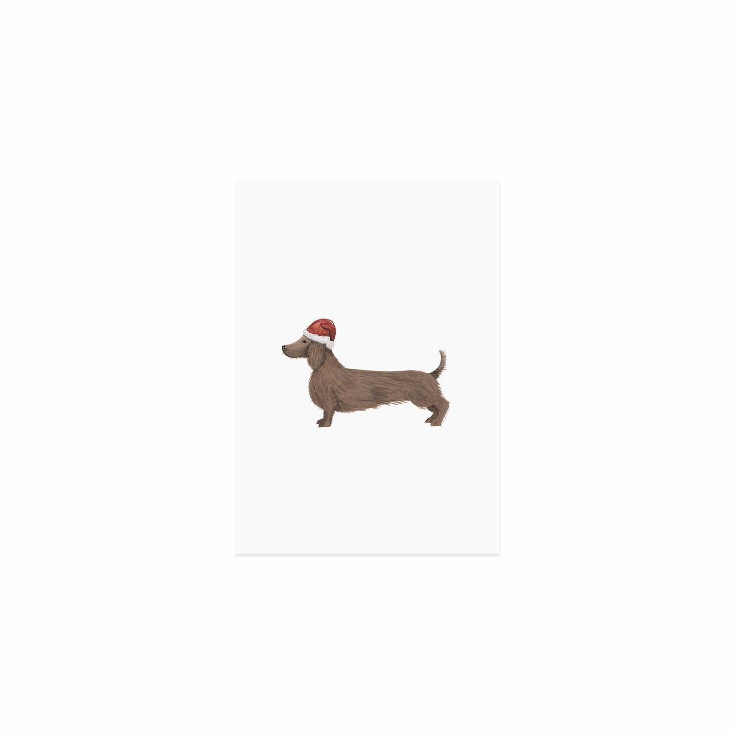 Aquarellkarte "Christmas Dachshund" - 10,5x14,8 cm (Weiß)