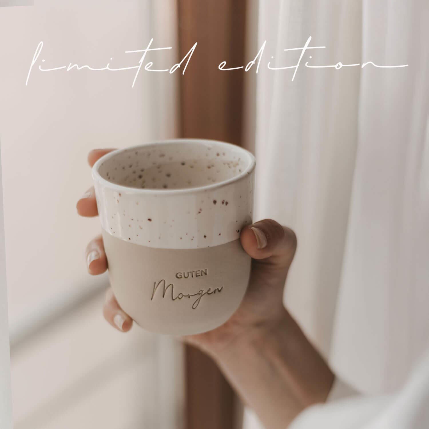 Limitierter Becher "Guten Morgen" - 320 ml (Natur) Eulenschnitt