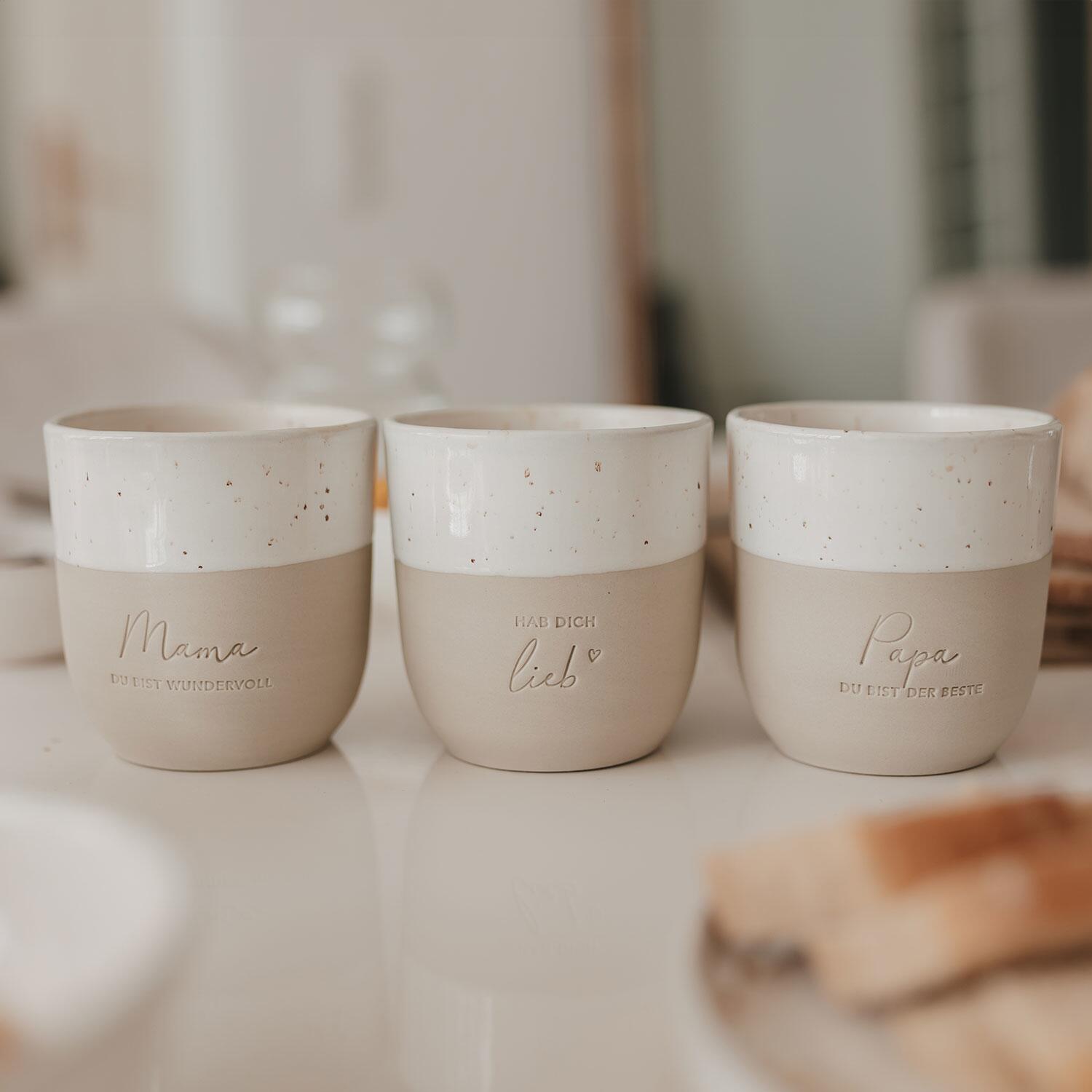 Limitierter Becher "Hab dich lieb" - 320 ml (Natur)