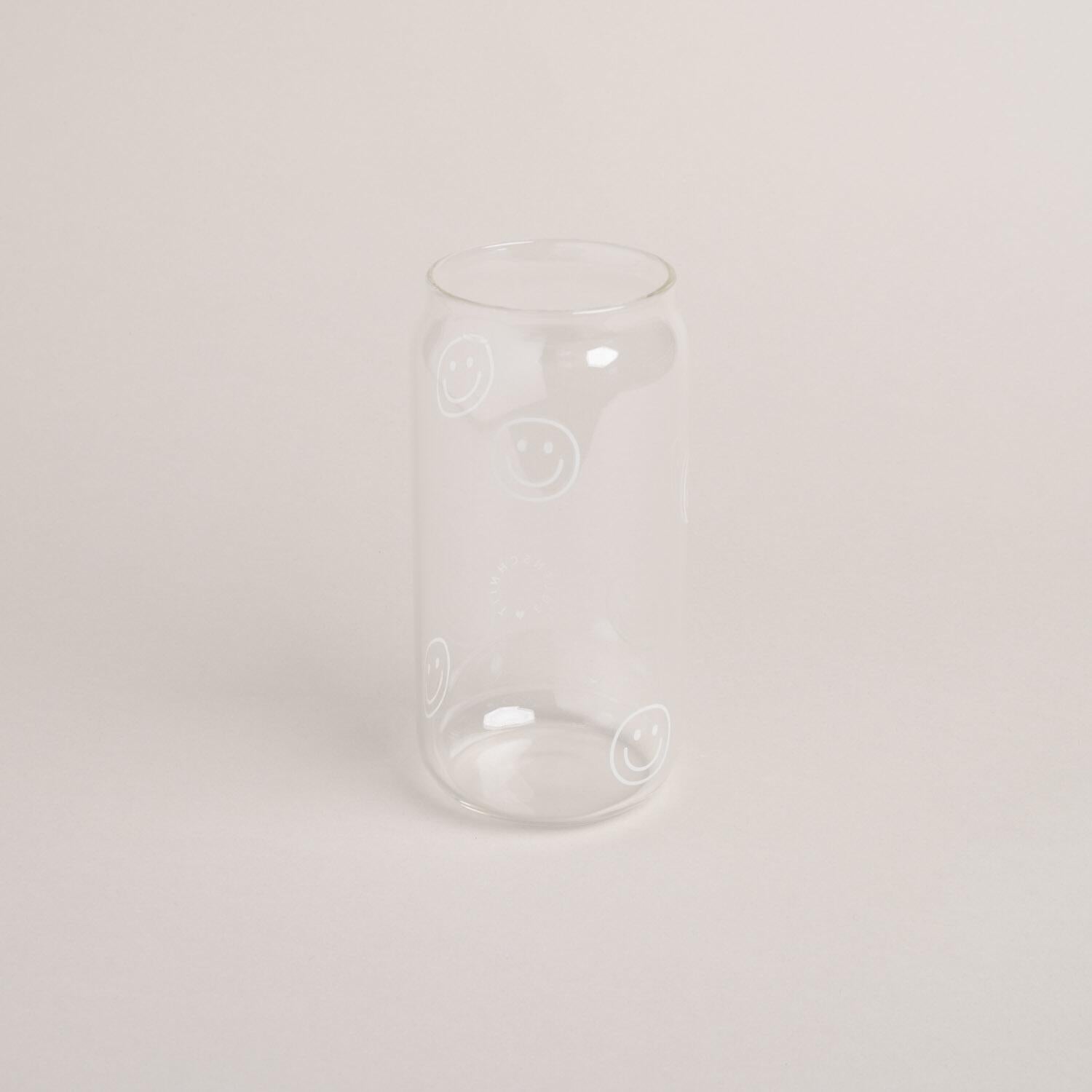 Hohes Trinkglas "Smileys" - 500 ml (Transparent)