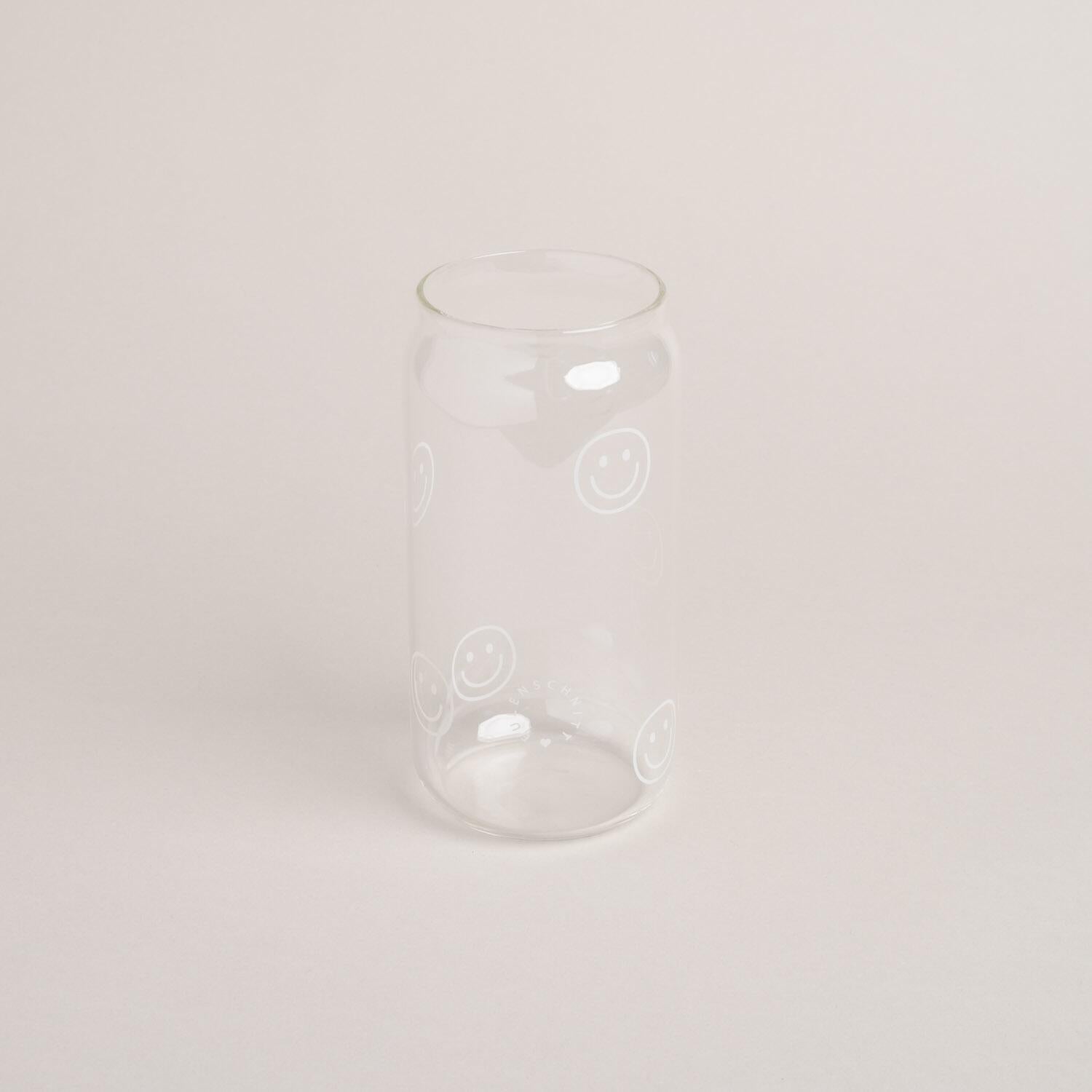Hohes Trinkglas "Smileys" - 500 ml (Transparent)