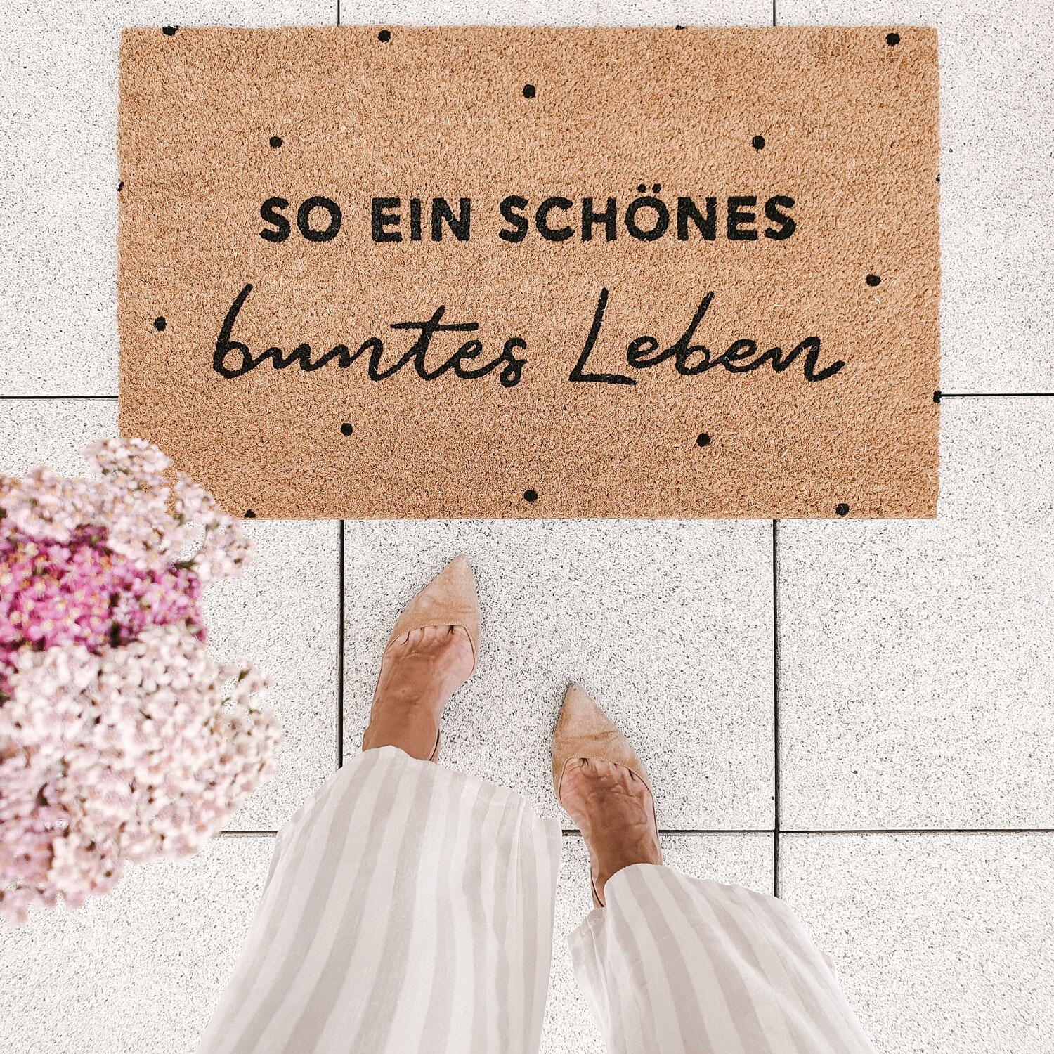 Fußmatte "Buntes Leben" - 75x45 cm (Braun)