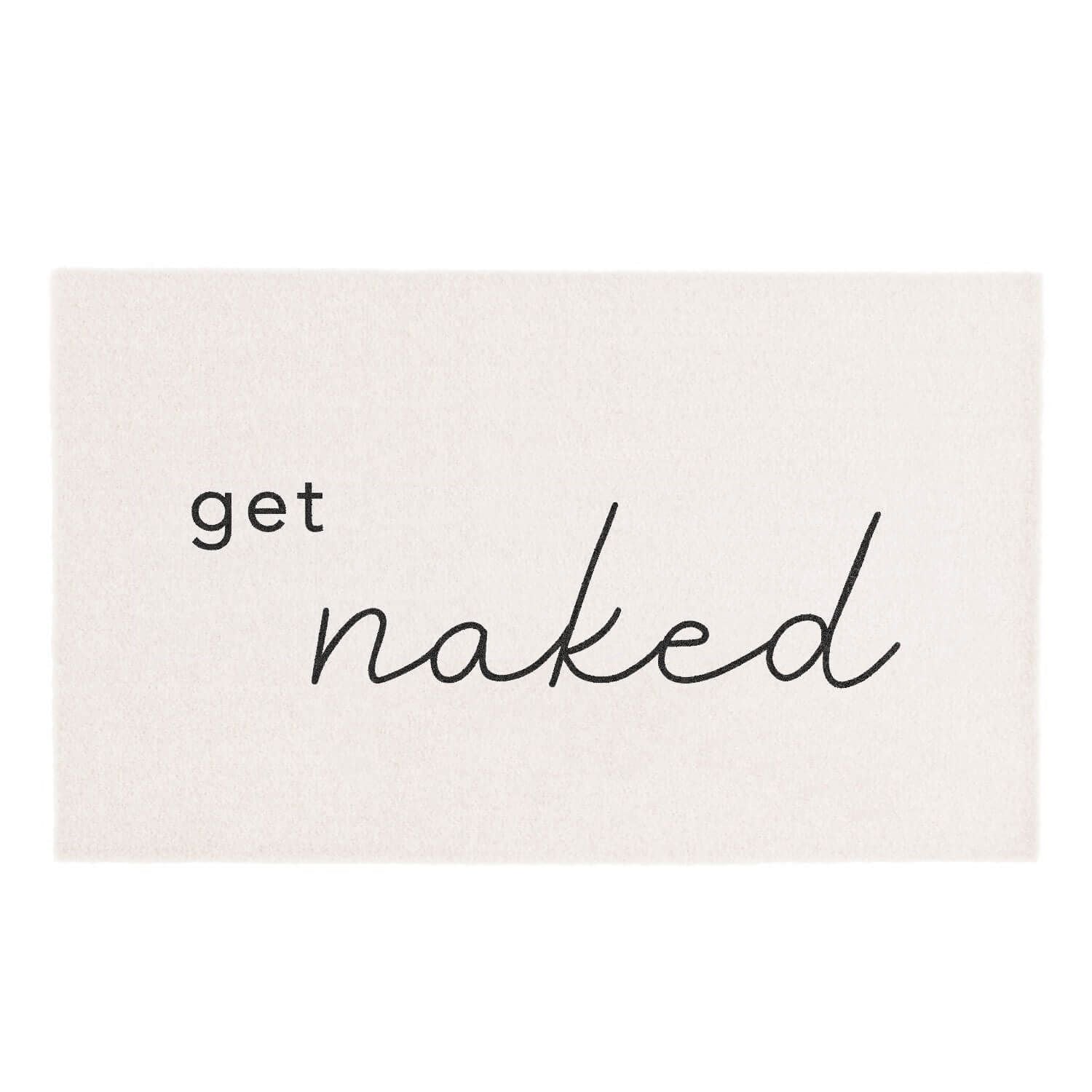 Waschbare Badematte "Get naked" - 67x120 cm (Creme)