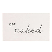 Waschbare Badematte "Get naked" - 67x120 cm (Creme) Eulenschnitt