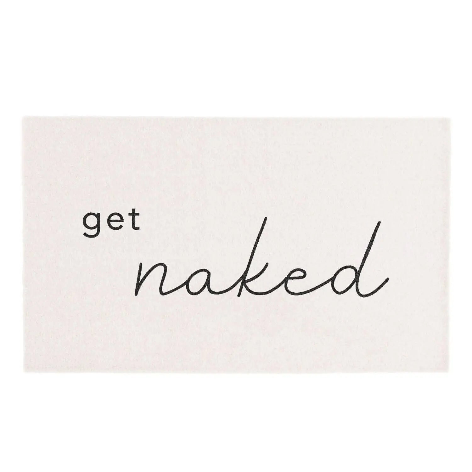 Waschbare Badematte "Get naked" - 67x120 cm (Creme) Eulenschnitt
