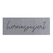 Fußmatte schmal waschbar "Hereinspaziert" - 75x25 cm (Grau)