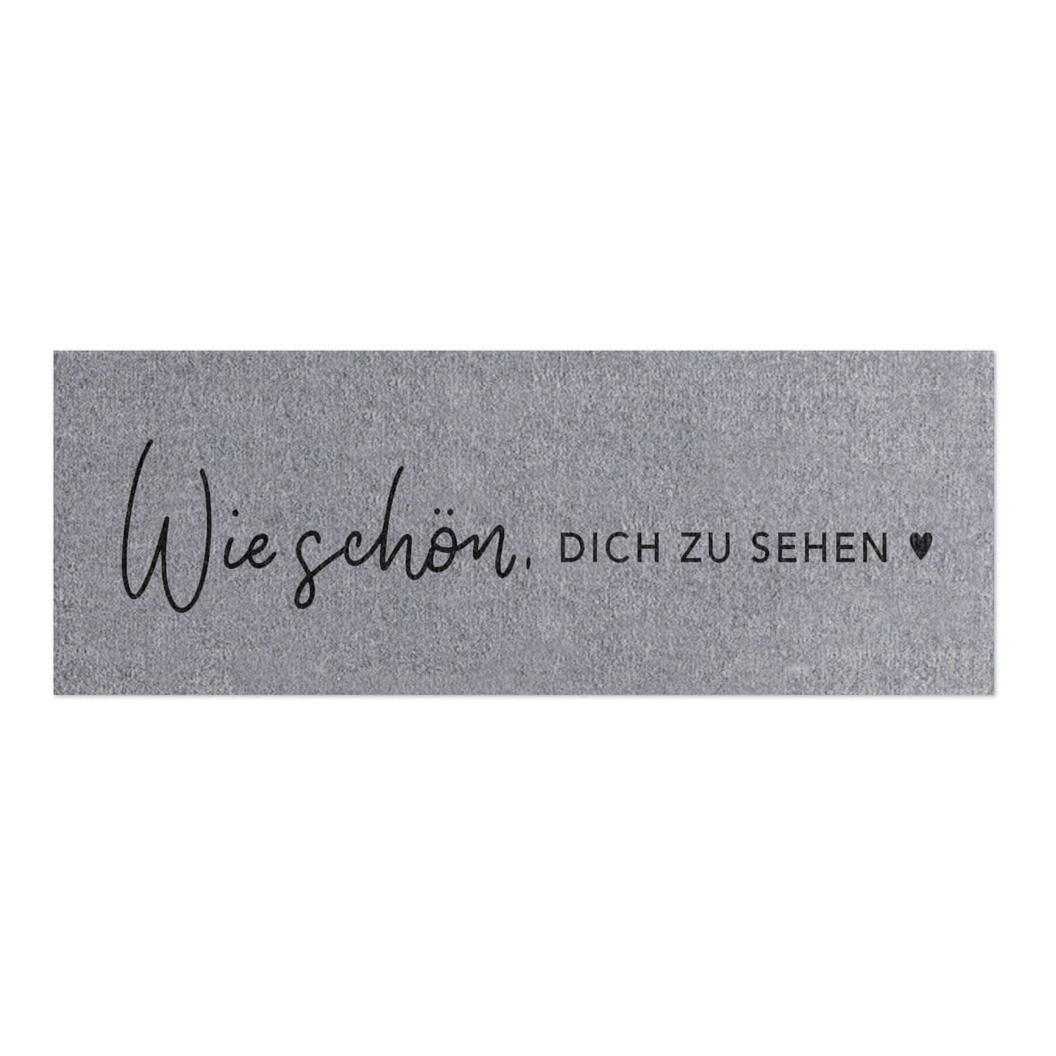 Fußmatte schmal waschbar "Wie Schön" - 75x25 cm (Grau)