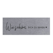 Fußmatte schmal waschbar "Wie Schön" - 75x25 cm (Grau)