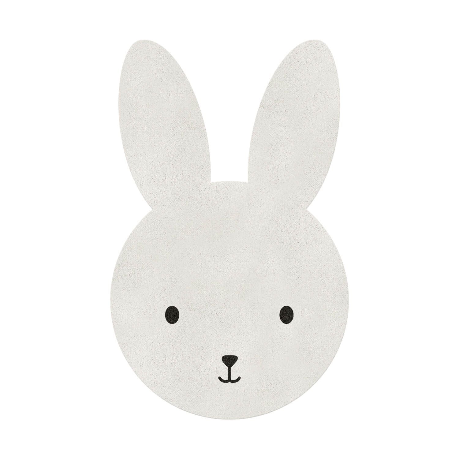 Kinderteppich waschbar "Hase" - 67x105 cm (Creme)