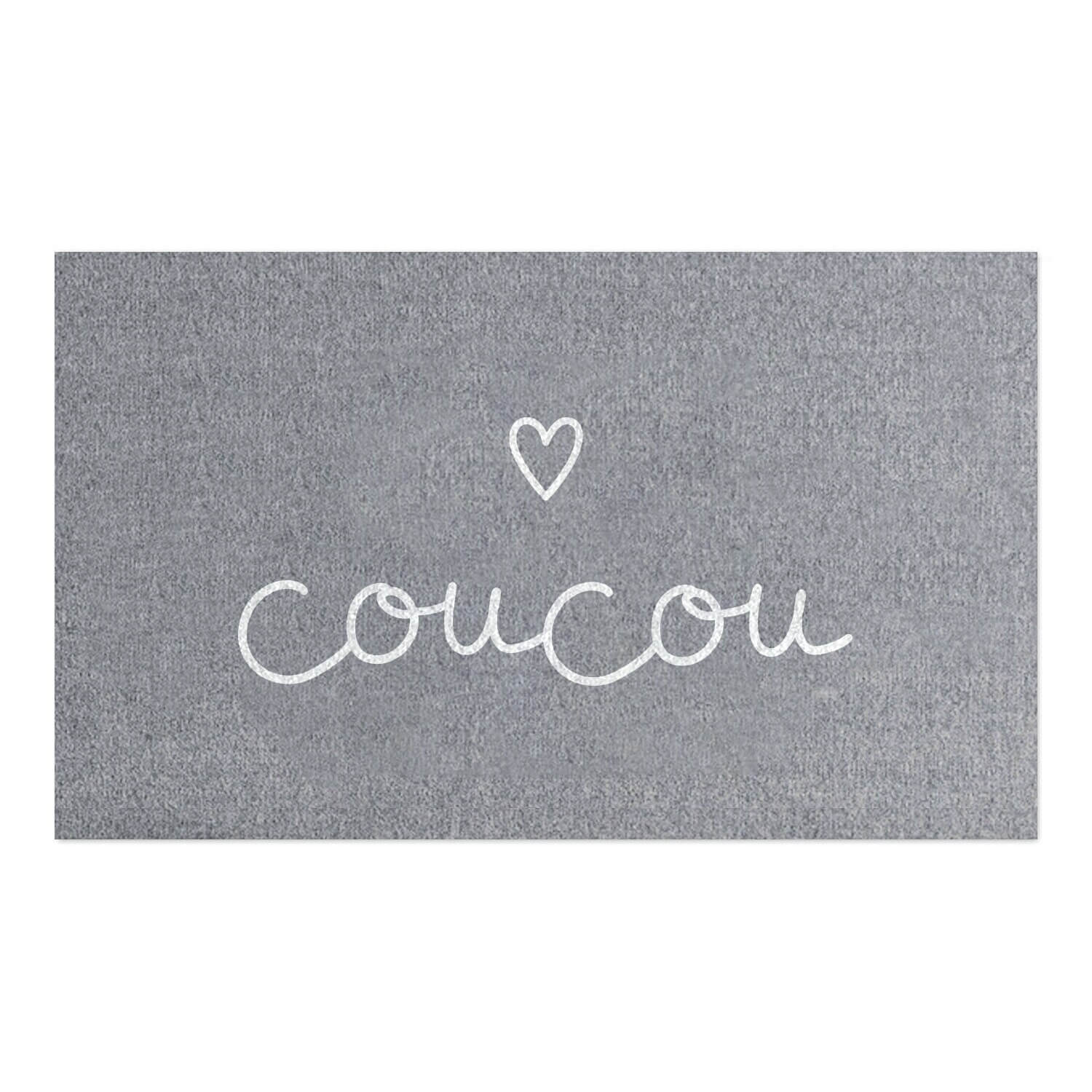 Waschbare Fußmatte "Coucou" - 45x75 cm (Grau/Weiß)