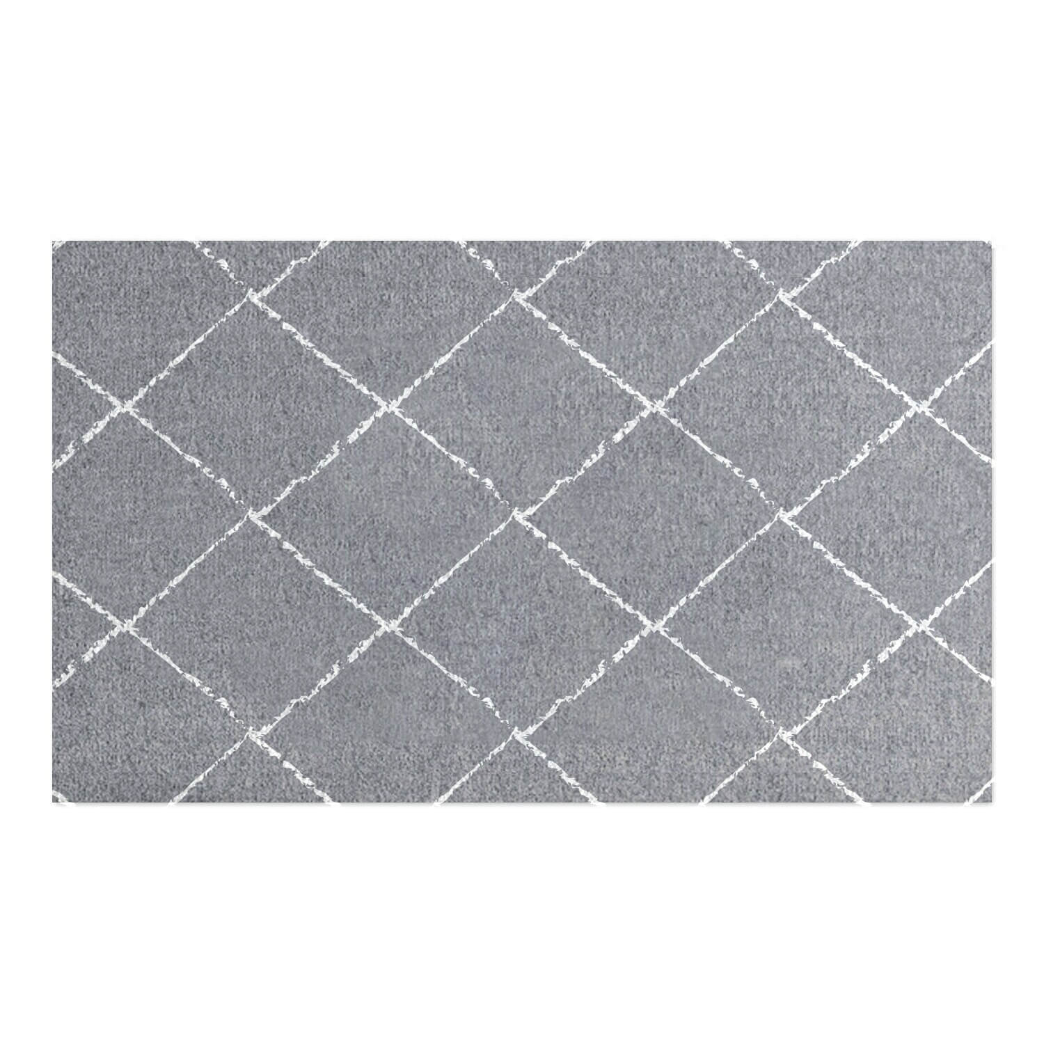 Waschbare Fußmatte "Karos" - 45x75 cm (Grau/Weiß)