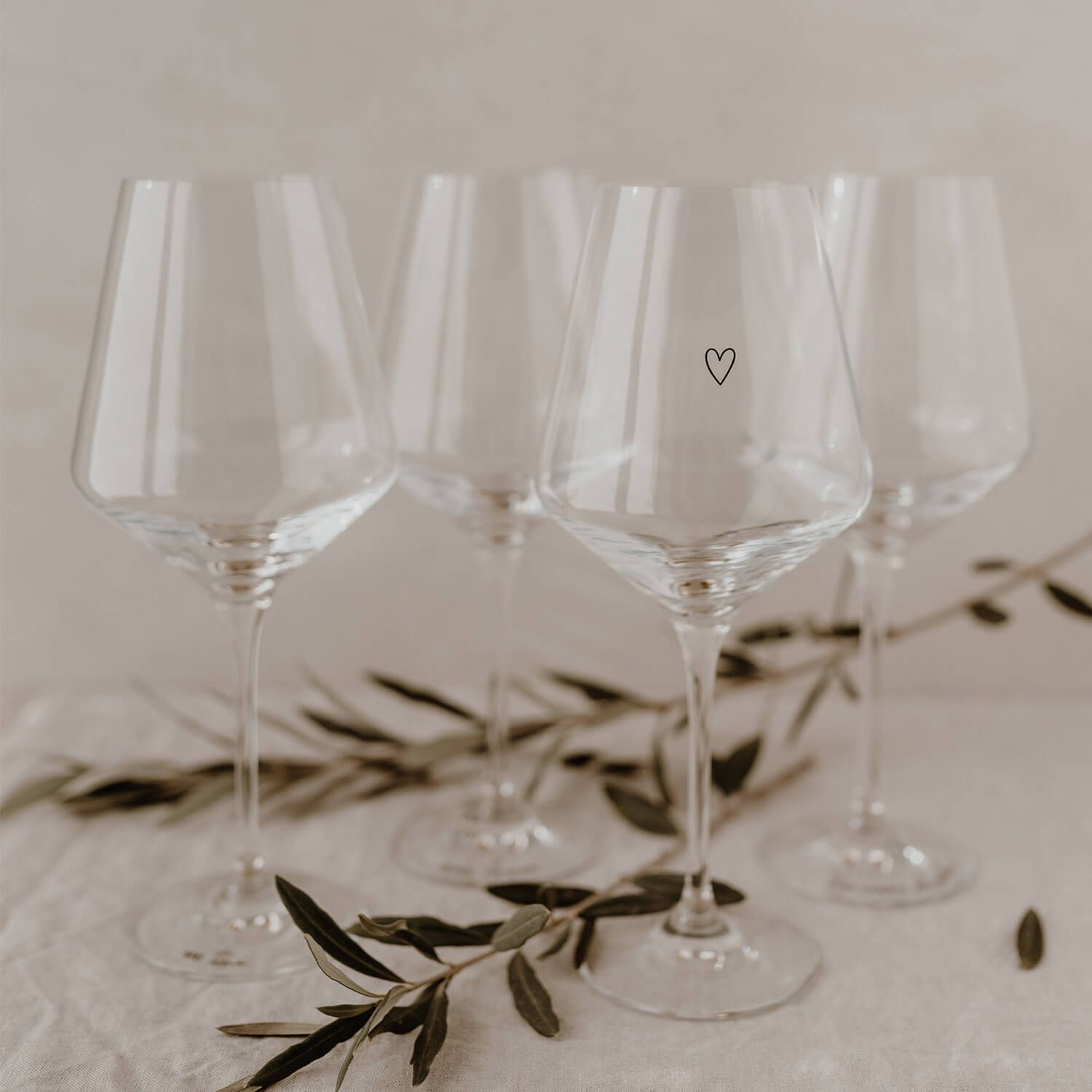 Weinglas "Herz" - 490 ml (Transparent)